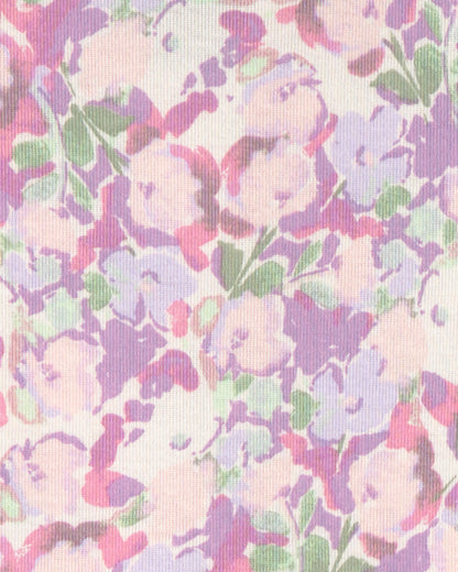 Toddler Girl Unicorn Floral 100% Cotton Snug Fit 4-Piece Pajama Set - Pink/Purple