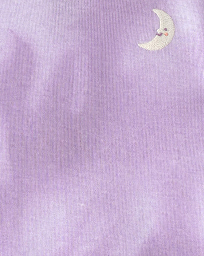 Toddler Girl Space Constellation Tie-Dye 100% Cotton Snug Fit 4-Piece Pajama Set - Purple