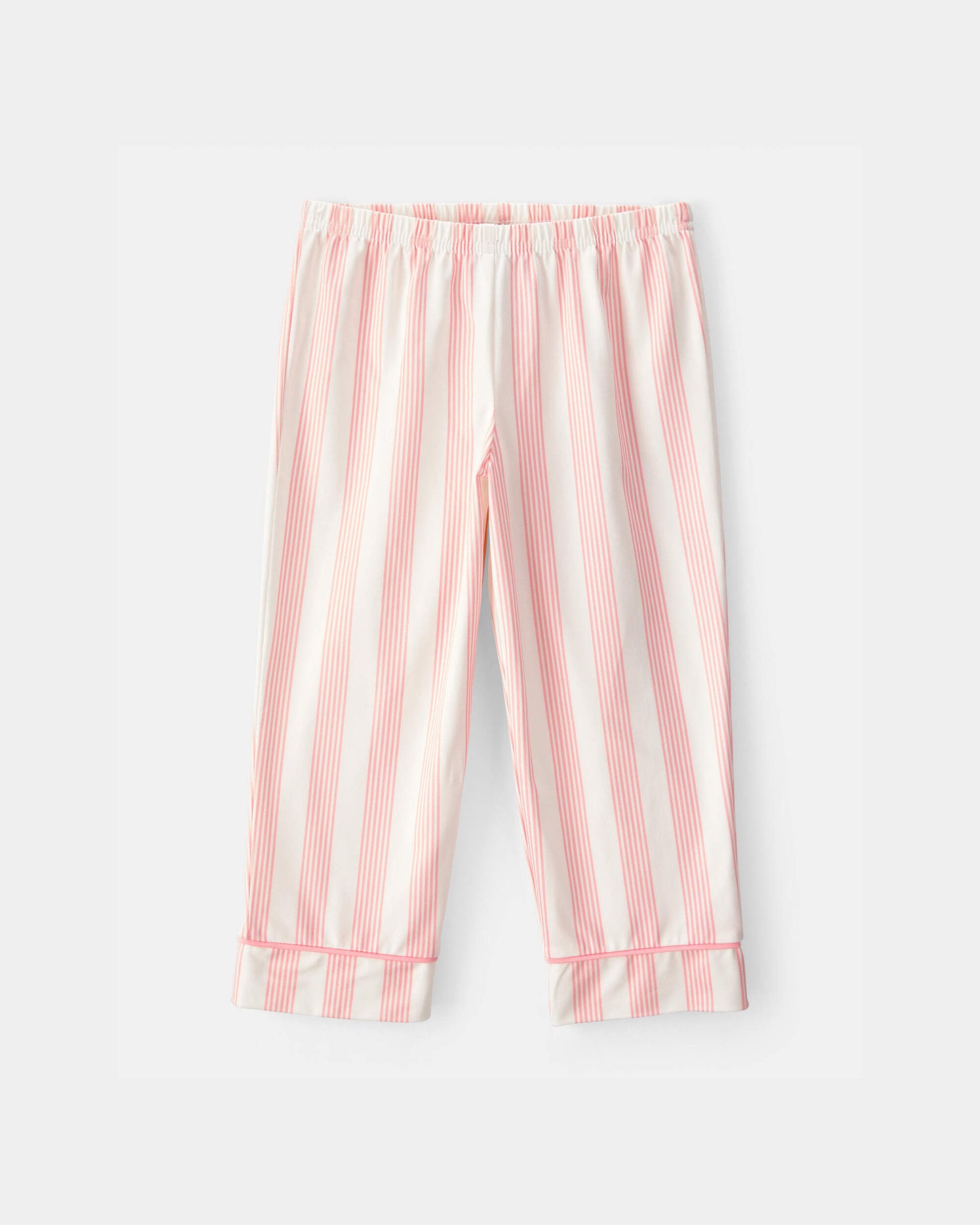Toddler Girl Striped Loose Fit 2-Piece Pajama Set - Pink/Ivory