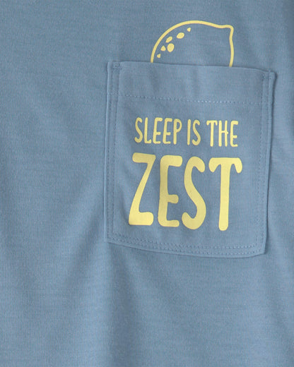 Toddler Boy Bird Loose Fit 2-Piece Pajama Set - Blue