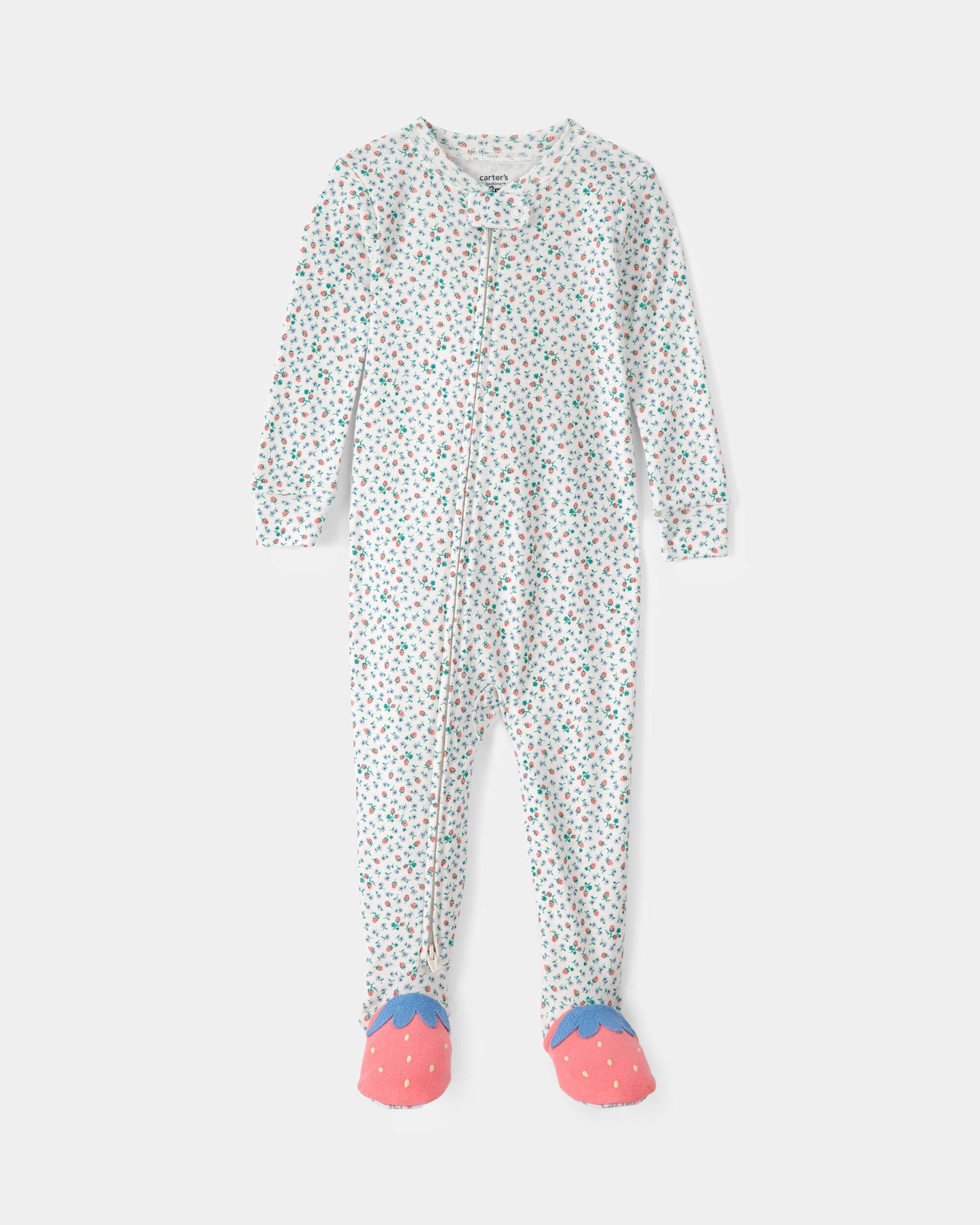 Toddler Girl Strawberry 100% Cotton Snug Fit 1-Piece Pajama