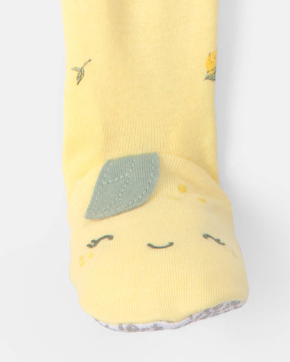Toddler Lemon 100% Cotton Snug Fit 1-Piece Pajama - Yellow