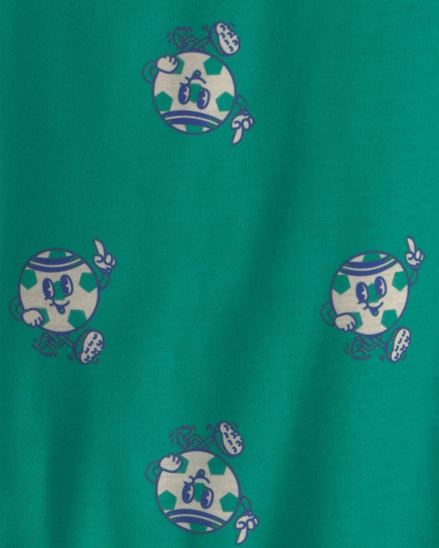Toddler Boy Soccer Short-Sleeve Loose Fit 2-Piece Pajama Set - Green/Grey