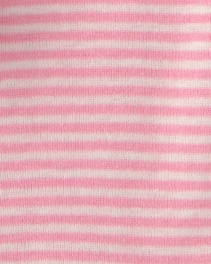 Toddler Girl Ice Cream 100% Cotton Short-Sleeve Snug Fit 4-Piece Pajama Set - Pink/Ivory