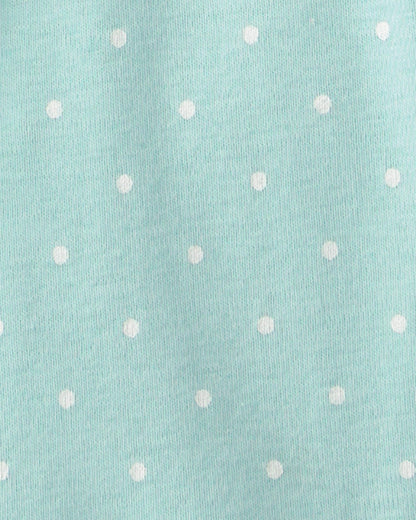 Toddler Girl Fairy Tale Dragon 100% Cotton Short-Sleeve Snug Fit 4-Piece Pajama Set - Blue/Ivory