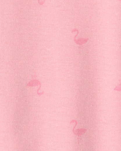 Toddler Girl Flamingo 100% Cotton Snug Fit 1-Piece Pajama - Pink