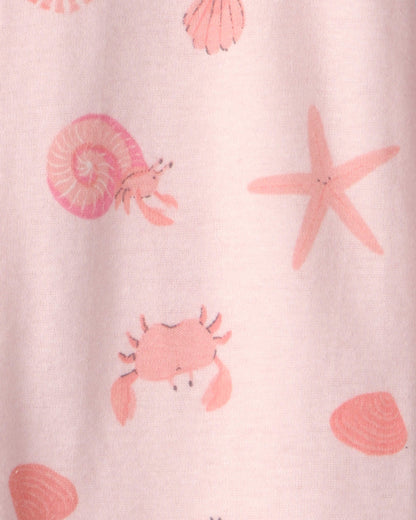 Toddler Girl Shell 100% Cotton Snug Fit 1-Piece Pajama - Pink