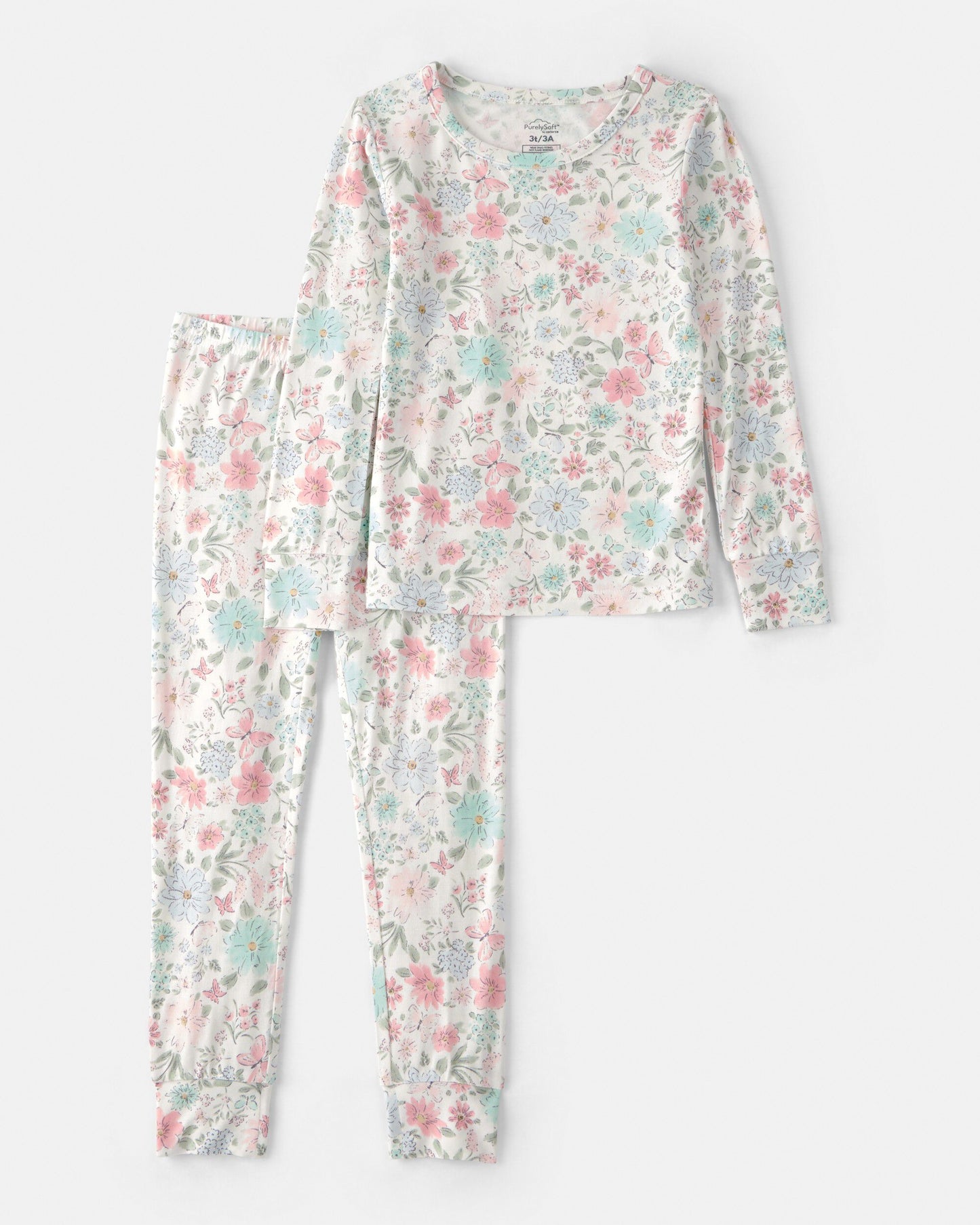 Toddler Girl Butterfly Garden PurelySoft 2-Piece Pajama Set