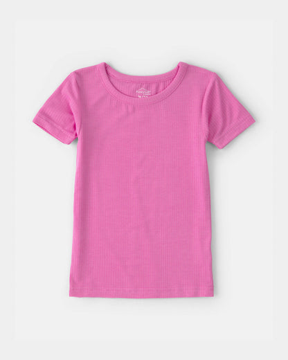 Toddler Girl PurelySoft Short-Sleeve Snug Fit 2-Piece Pajama Set - Pink