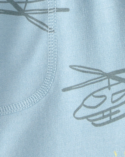 Toddler Boy Helicopter French Terry Shorts - Blue