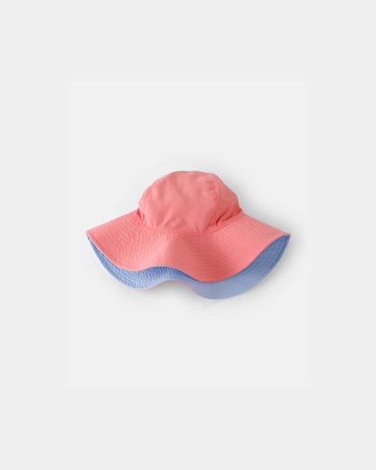 Toddler Girl Reversible Swim Hat - Coral/Blue