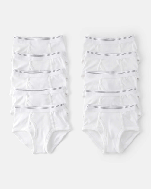 Toddler Boy 10-Pack Brief Underwear - White