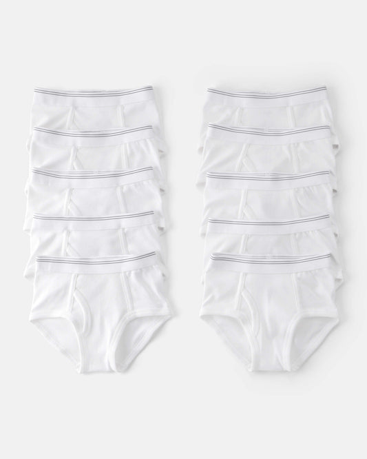 Toddler Boy 10-Pack Brief Underwear - White