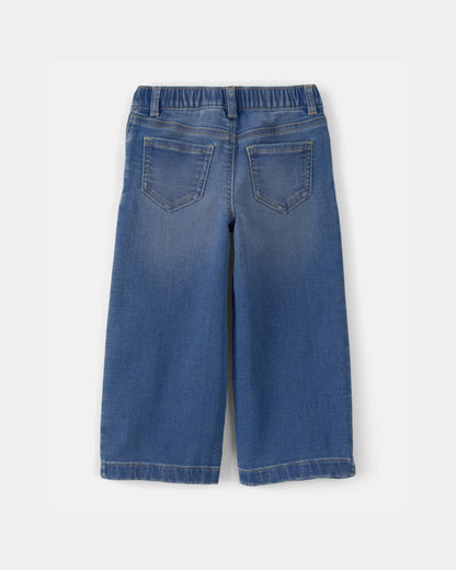Toddler Girl Drawstring Wide-Leg Jeans - Dark Wash