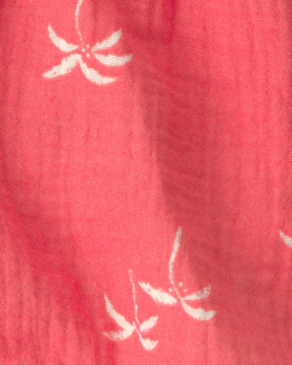 Toddler Girl Palm Tree Tropical Gauze Fashion Shorts - Coral