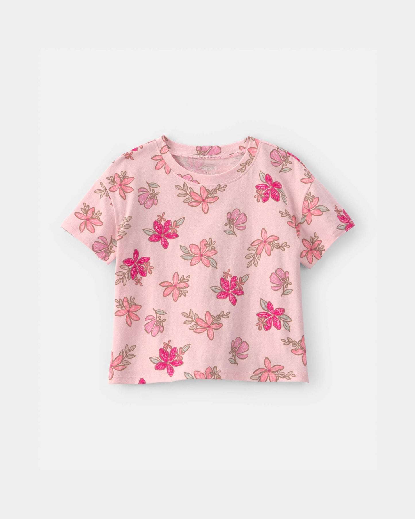 Toddler Girl  Tropical Floral Relaxed Top - Pink