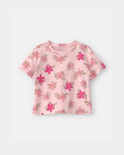 Toddler Girl  Tropical Floral Relaxed Top - Pink