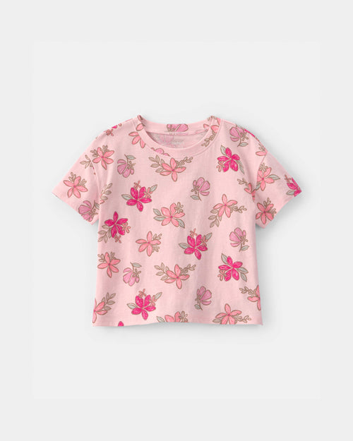 Toddler Girl  Tropical Floral Relaxed Top - Pink