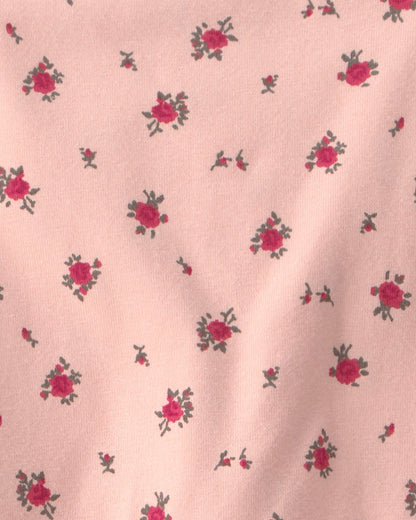 Toddler Girl Organic Cotton Tiered Dress in Blush Floral Print