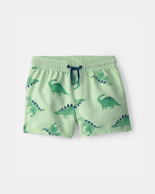 Toddler Boy Dinosaur Swim Trunks - Green