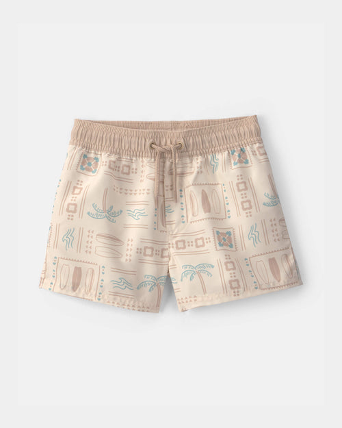 Toddler Boy Surf Swim Trunks - Tan
