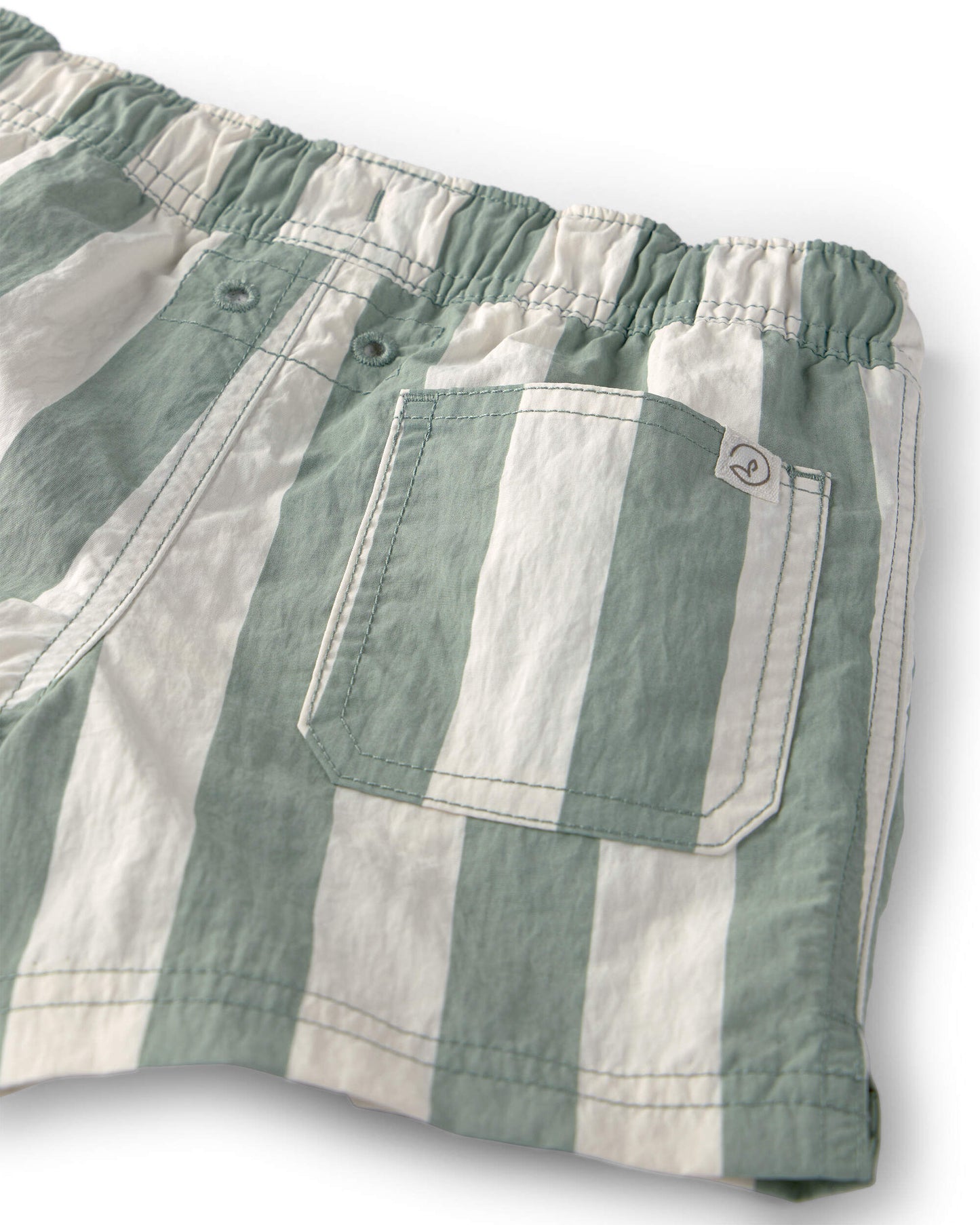 Toddler Boy Recycled Swim Trunks in Stripes