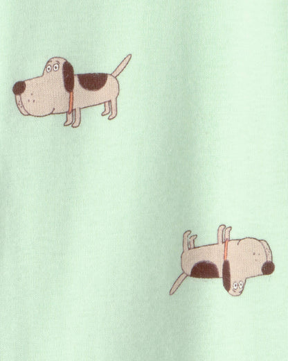 Toddler Dog 100% Cotton Snug Fit 1-Piece Pajama - Green