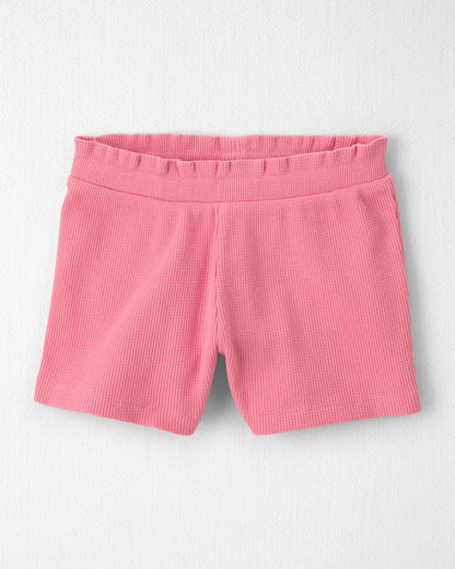 Toddler Girl 2-Piece Organic Cotton Waffle Knit Top & Short Set