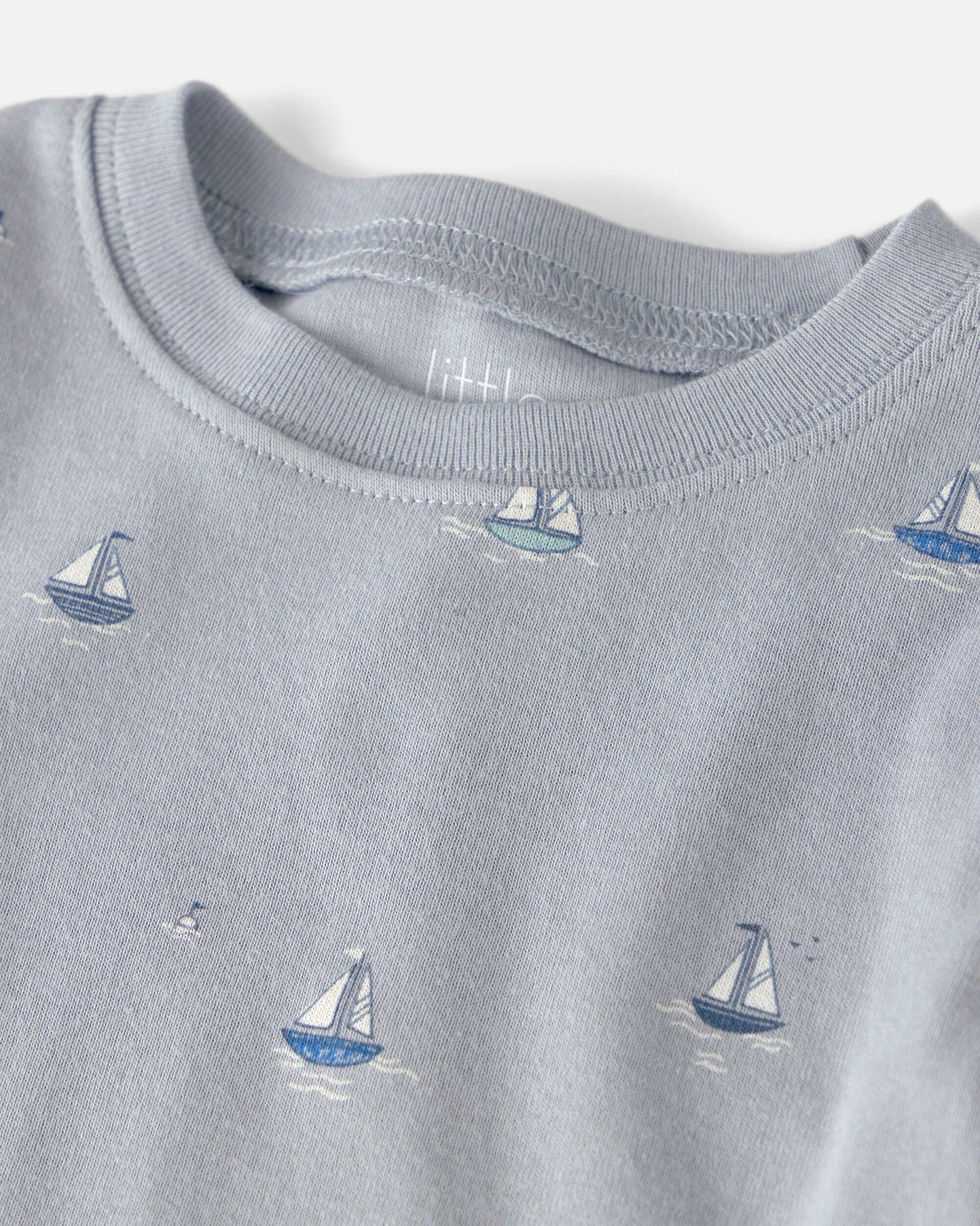 Toddler 2-Piece Organic Cotton Ribbed Pajama Set in Sail Away Print