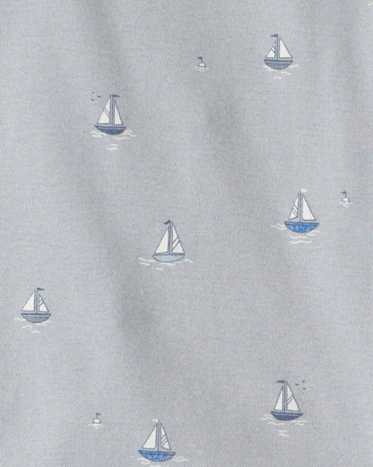 Toddler 2-Piece Organic Cotton Ribbed Pajama Set in Sail Away Print