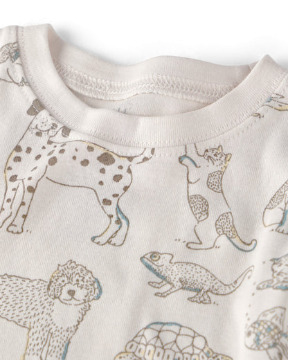 Toddler 2-Piece Organic Cotton Ribbed Pajama Set in Pet Print