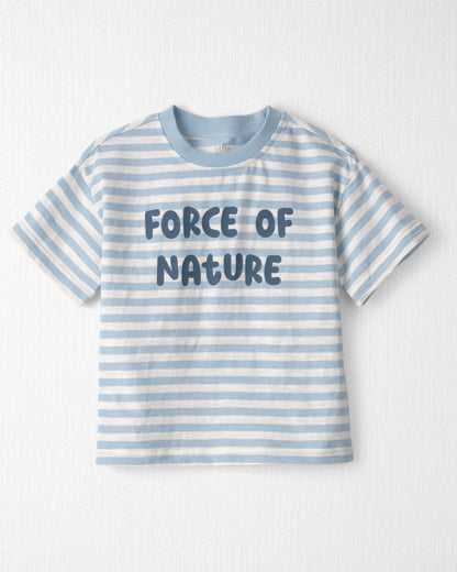 Toddler Organic Cotton 'Force of Nature' Tee in Stripes