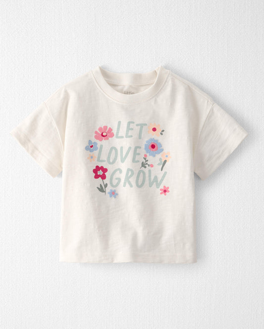 Toddler Girl Organic Cotton 'Let Love Grow' Boxy Tee