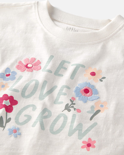 Toddler Girl Organic Cotton 'Let Love Grow' Boxy Tee