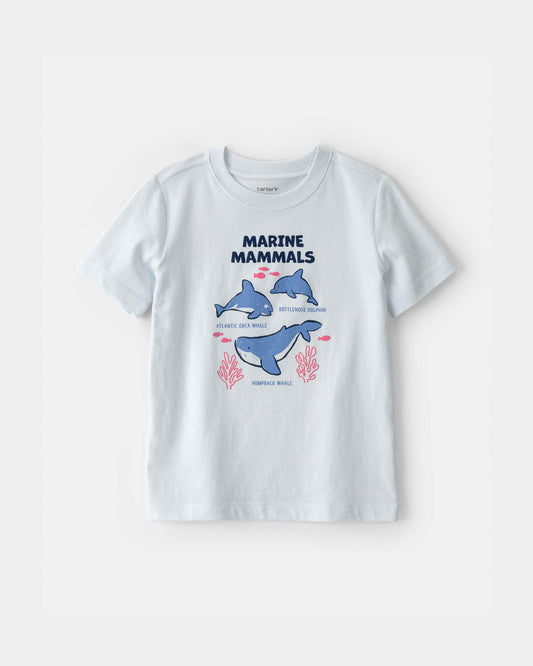 Toddler Marine Animals Graphic Tee - Light Blue