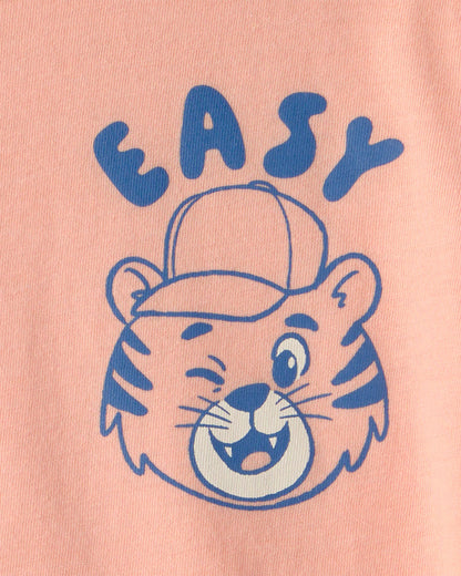 Toddler Tiger Graphic Tee - Coral
