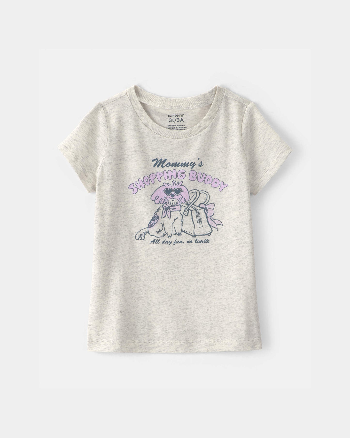 Toddler Girl 'Mommy's Shopping Buddy' Graphic Tee - Grey