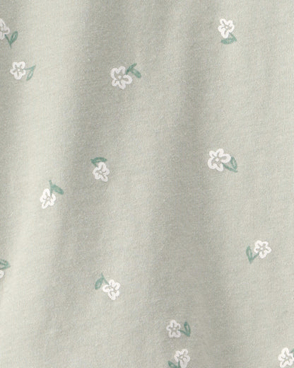 Toddler Girl Floral Relaxed Top - Green