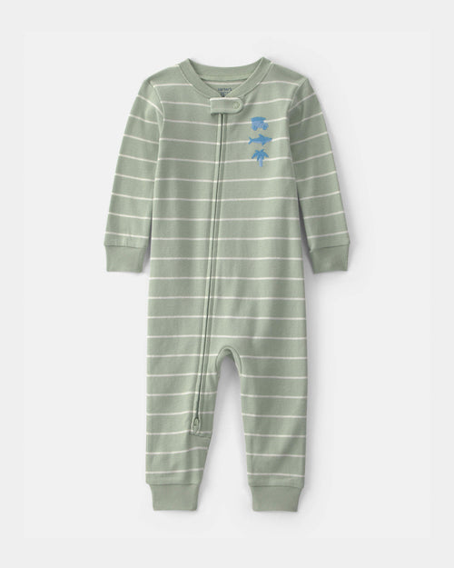 Toddler Boy Beach 100% Cotton 1-Piece Pajama - Green