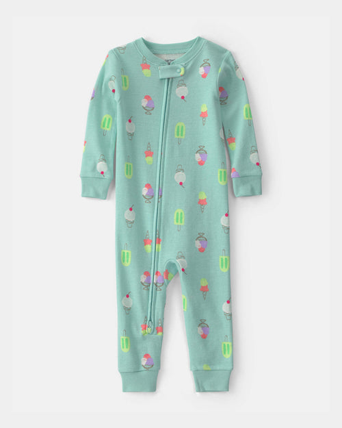 Toddler Girl Popsicle 100% Cotton 1-Piece Pajama - Blue