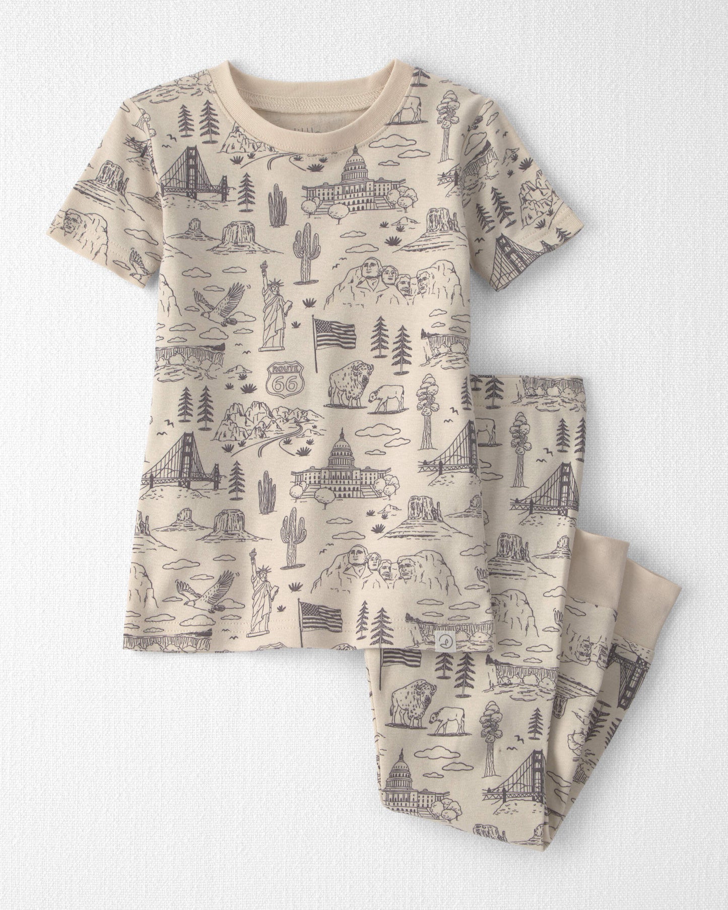 Toddler 2-Piece Organic Cotton Pajamas in Stars Stripes and Sights