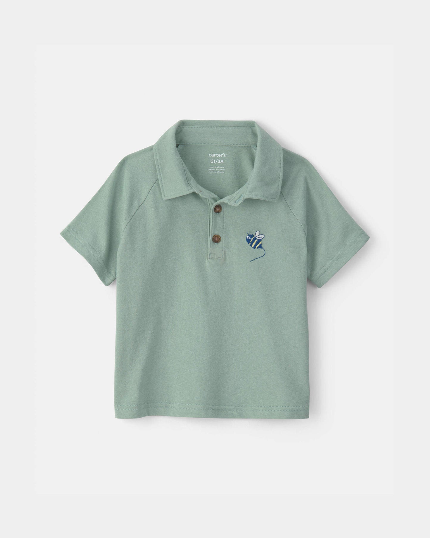 Toddler Boy Bumble Bee Short-Sleeve Polo Shirt - Green