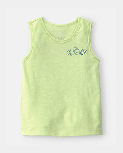 Toddler Boy Surfing Crab Tank Top - Green
