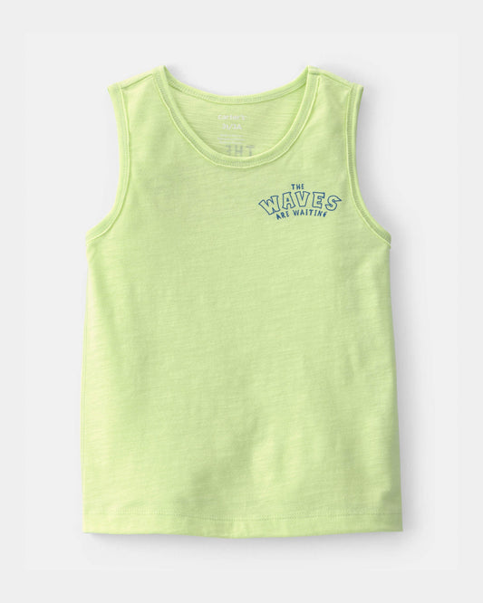 Toddler Boy Surfing Crab Tank Top - Green