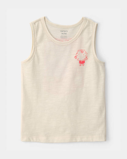 Toddler Boy Pufferfish Tank Top - Cream