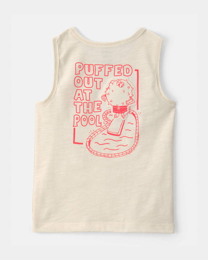 Toddler Boy Pufferfish Tank Top - Cream
