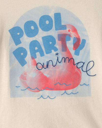 Toddler Boy 'Pool Party Animal' Flamingo Graphic Tee - Cream