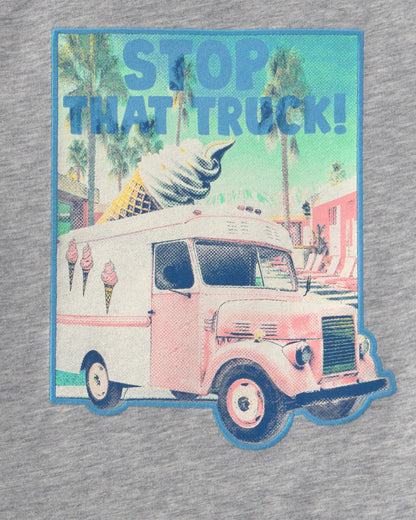 Toddler Boy 'Stop That Truck!' Ice Cream Graphic Tee - Grey