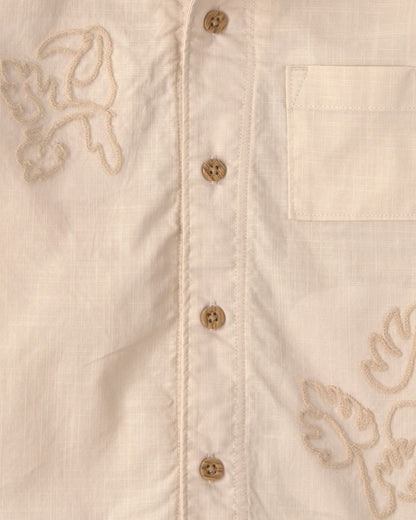 Toddler Boy 2-Piece Toucan Embroidered Top & Short Set - Khaki