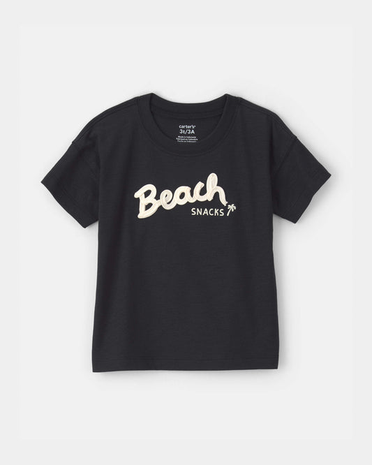 Toddler 'Beach Snacks' Graphic Tee - Black